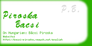 piroska bacsi business card