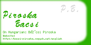 piroska bacsi business card